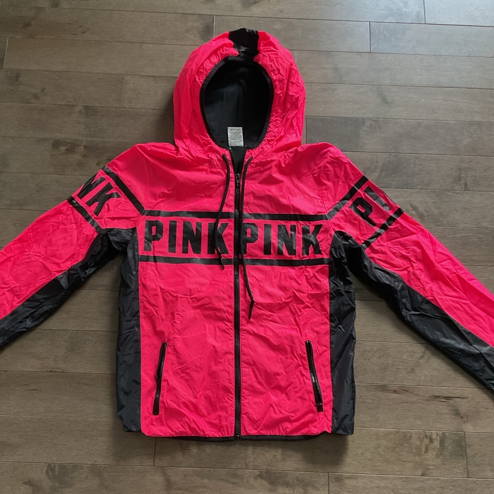 PINK Zip-Up Rain Jacket